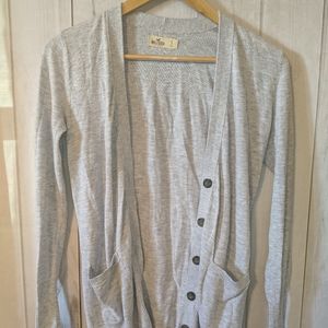 Light Gray Hollister Cardigan Sweater